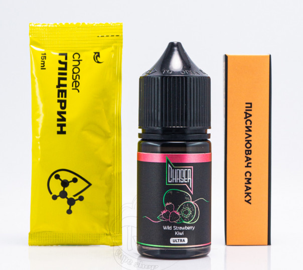 Рідина Chaser Black Ultra Salt Kiwi Wild Strawberry 30ml 65mg зі смаком ківі та суниці (набір компонентів)