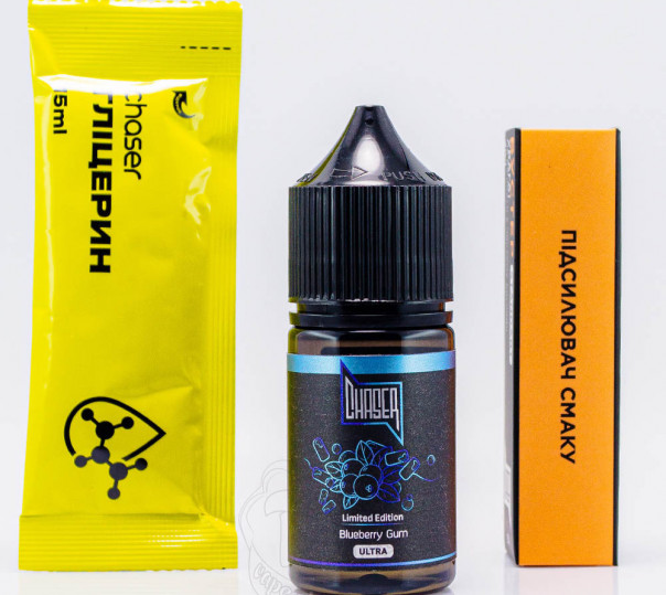 Рідина Chaser Black Ultra Salt Blueberry Gum 30ml 50mg зі смаком чорничної жуйки (набір компонентів)