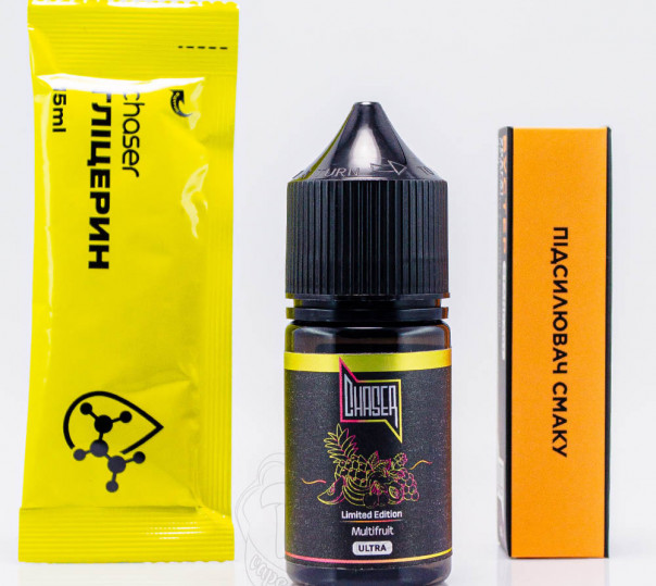 Рідина Chaser Black Ultra Salt Multifruit 30ml 50mg зі смаком мультифрукт (набір компонентів)