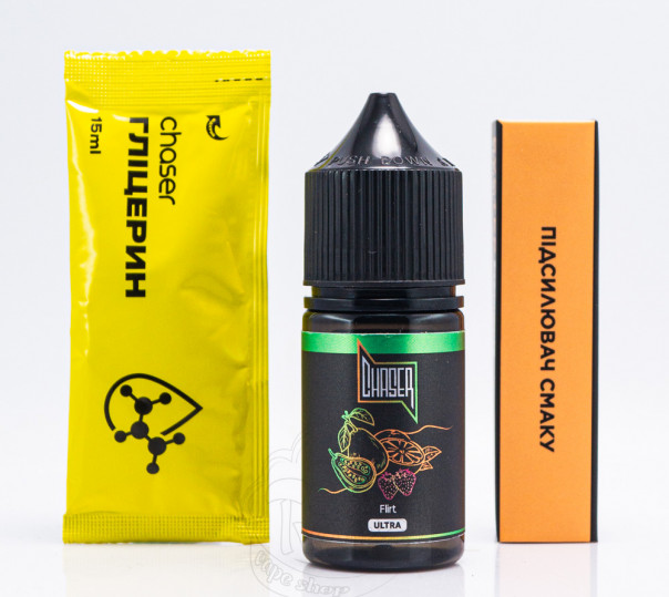 Жидкость Chaser Black Ultra Salt Flirt 30ml 65mg со вкусом апельсина, клубники и гуавы (набор компонентов)