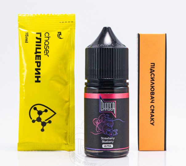 Рідина Chaser Black Ultra Salt Strawberry Blueberry 30ml 50mg зі смаком полуниці та чорниці (набір компонентів)