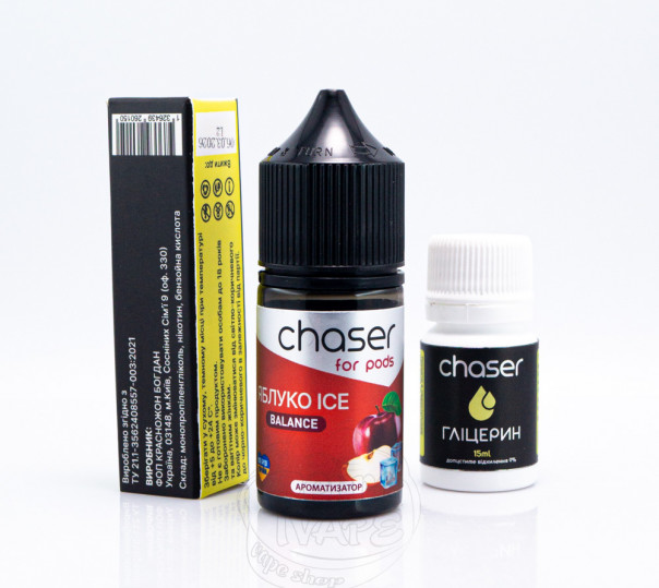 Рідина Chaser For Pods Balance ICE Salt Яблуко ICE 30ml 50mg (набір компонентів)