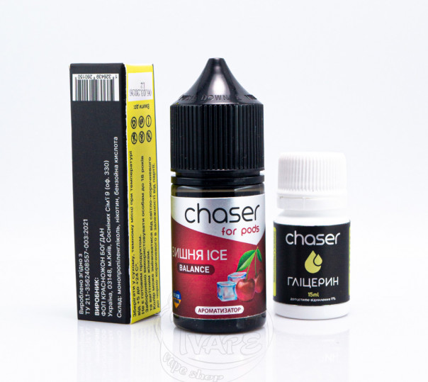 Рідина Chaser For Pods Balance ICE Salt Вишня ICE 30ml 50mg (набір компонентів)