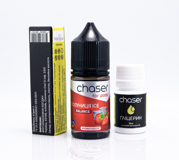 Жидкость Chaser For Pods Balance ICE Salt Клубника ICE 30ml 50mg (набор компонентов)