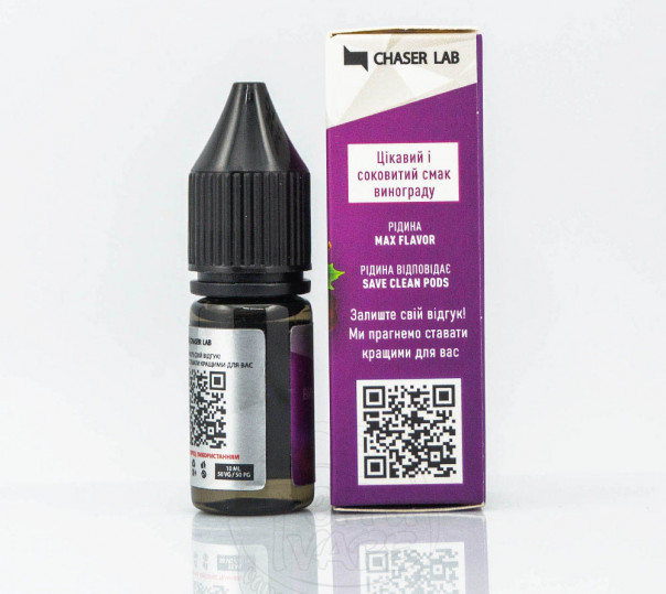 Рідина Chaser For Pods Balance Salt Виноград 10ml 50mg на сольовому нікотині Рідина Chaser For Pods Balance Salt Виноград 10ml 50mg на сольовому нікотині