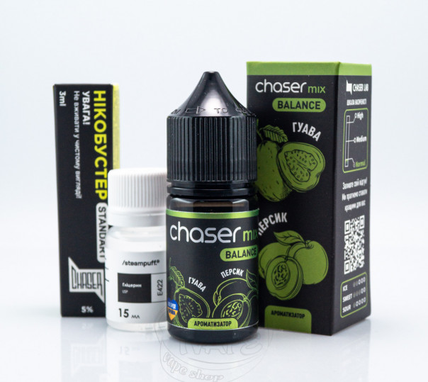 Жидкость Chaser Mix Ultra Salt Гуава Персик 30ml 50mg (набор компонентов)