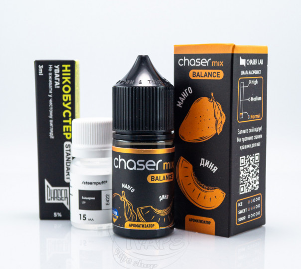 Рідина Chaser Mix Ultra Salt Манго Диня 30ml 50mg (набір компонентів)