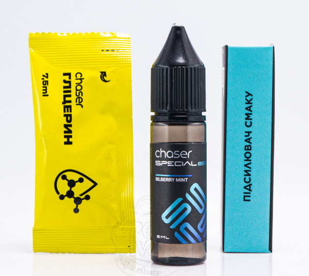 Жидкость Chaser Special Berry Salt Bilberry Mint 15ml 65mg со вкусом черники с мятой (набор компонентов)