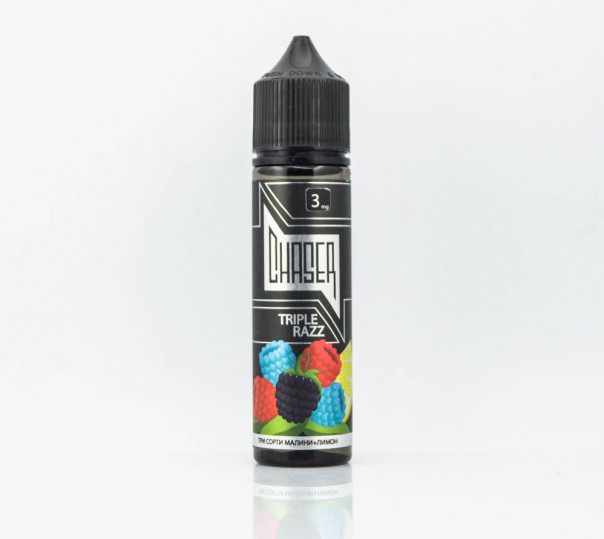 Рідина Chaser Black Organic Triple Razz 60ml 3mg на органічному нікотині зі смаком ягід