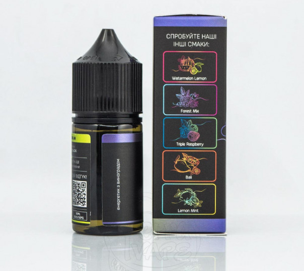 Рідина Chaser Black Salt New Energy Grape 30ml 30mg на сольовому нікотині зі смаком виноградного енергетика Рідина Chaser Black Salt New Energy Grape 30ml 30mg на сольовому нікотині зі смаком виноградного енергетика