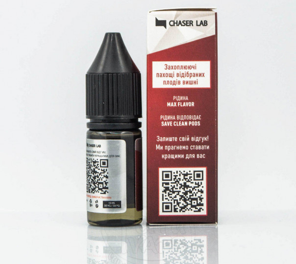 Рідина Chaser For Pods Salt Вишня 10ml 30mg на сольовому нікотині Рідина Chaser For Pods Salt Вишня 10ml 30mg на сольовому нікотині