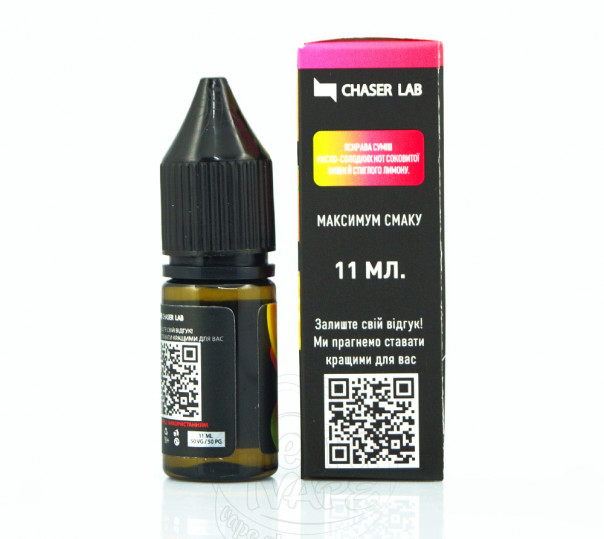 Рідина Chaser Lux Salt Cherry Lemon 11ml 50mg на сольовому нікотині зі смаком вишні та лимону Рідина Chaser Lux Salt Cherry Lemon 11ml 50mg на сольовому нікотині зі смаком вишні та лимону