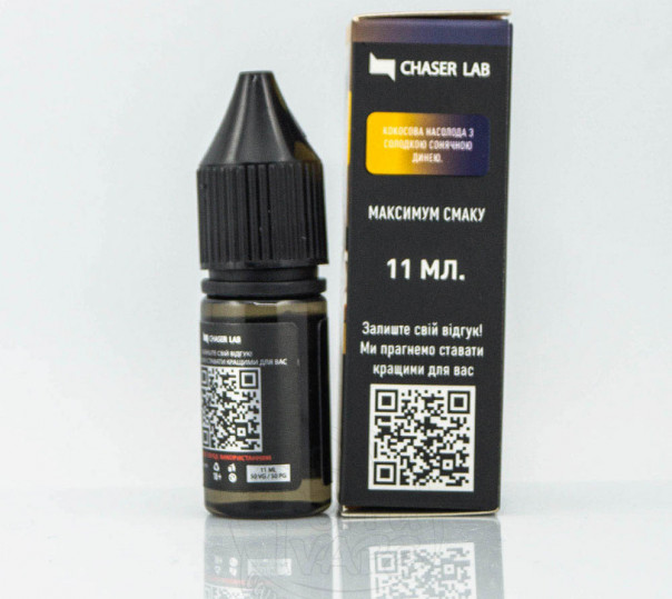 Рідина Chaser Lux Salt Coconut Melon 11ml 65mg на сольовому нікотині зі смаком дині та кокоса Рідина Chaser Lux Salt Coconut Melon 11ml 65mg на сольовому нікотині зі смаком дині та кокоса