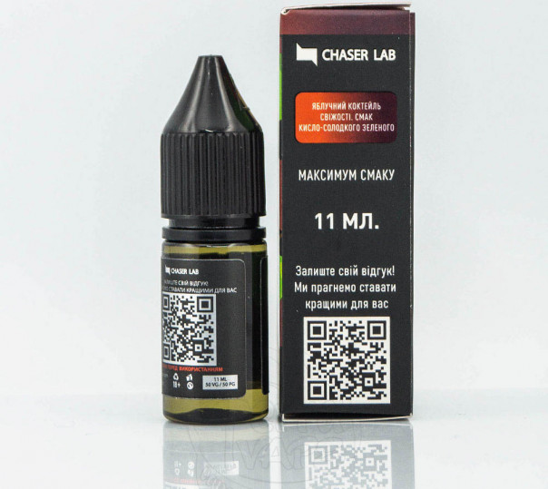 Рідина Chaser Lux Salt Sour Apple 11ml 50mg на сольовому нікотині зі смаком кислого яблука Рідина Chaser Lux Salt Sour Apple 11ml 50mg на сольовому нікотині зі смаком кислого яблука