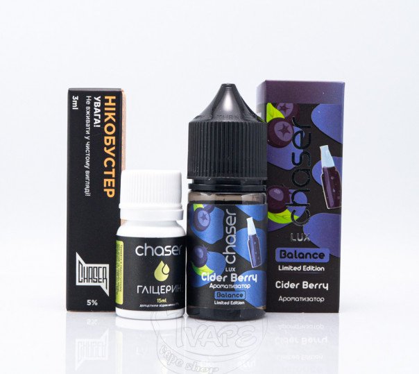 Рідина Chaser Lux Salt Cider Berry 30ml 65mg зі смаком ягідного сидру (набір компонентів)