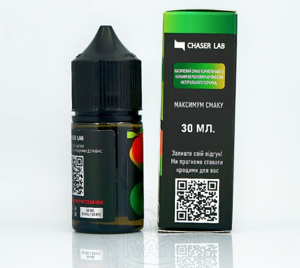 Рідина Chaser Lux Salt Tea Peach 30ml 30mg на сольовому нікотині зі смаком персикового чаю Рідина Chaser Lux Salt Tea Peach 30ml 30mg на сольовому нікотині зі смаком персикового чаю