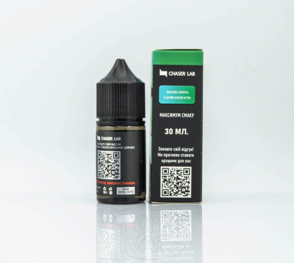 Жидкость Chaser Lux Salt Turbo Mint 30ml 30mg на солевом никотине со вкусом мяты Жидкость Chaser Lux Salt Turbo Mint 30ml 30mg на солевом никотине со вкусом мяты