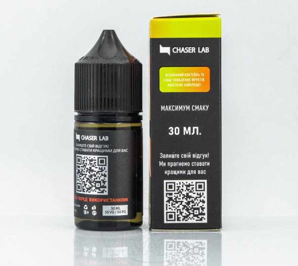 Рідина Chaser Lux Salt Vitamin 30ml 30mg на сольовому нікотині зі смаком яблука з динею Рідина Chaser Lux Salt Vitamin 30ml 30mg на сольовому нікотині зі смаком яблука з динею