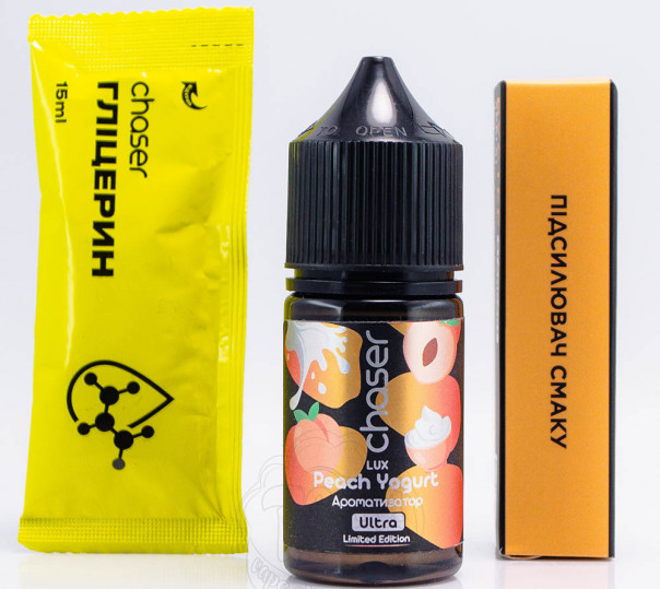 Рідина Chaser Lux Salt Peach Yogurt 30ml 65mg зі смаком персикового йогурту (набір компонентів)