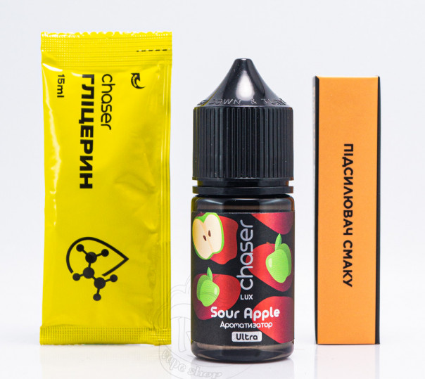 Рідина Chaser Lux Salt Sour Apple 30ml 65mg зі смаком кислого яблука (набір компонентів)