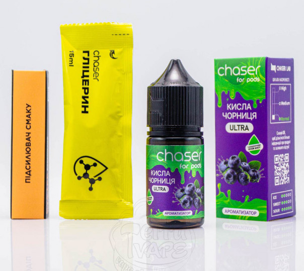 Жидкость Chaser For Pods Ultra Salt Кислая Черника 30ml 50mg (набор компонентов)