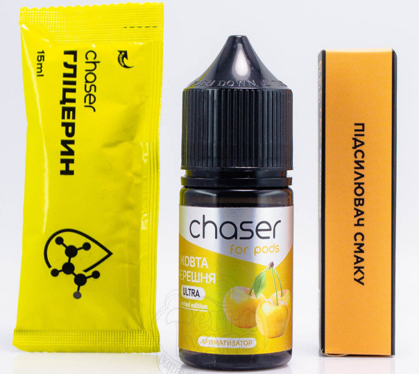 Рідина Chaser For Pods Ultra Salt Жовта Черешня 30ml 50mg (набір компонентів)