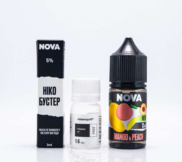 Рідина Nova Salt Mango Peach 30ml 50mg зі смаком манго і персика (набір компонентів)