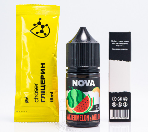 Рідина Nova Salt Watermelon Melon 30ml 50mg зі смаком кавуна та дині (набір компонентів)