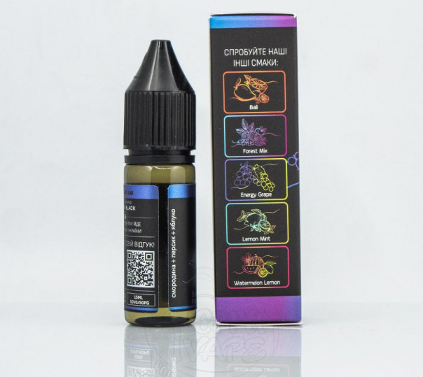 Рідина Chaser Black Salt New Blackcurrant Peach Apple 15ml 50mg на сольовому нікотині зі смаком смородини, персика і яблука Рідина Chaser Black Salt New Blackcurrant Peach Apple 15ml 50mg на сольовому нікотині зі смаком смородини, персика і яблука