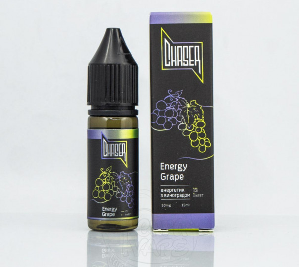 Рідина Chaser Black Salt New Energy Grape 15ml 30mg на сольовому нікотині зі смаком виноградного енергетика
