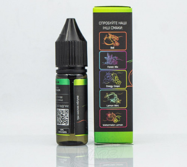 Рідина Chaser Black Salt New Triple Sour Apple 15ml 50mg на сольовому нікотині зі смаком кислих яблук Рідина Chaser Black Salt New Triple Sour Apple 15ml 50mg на сольовому нікотині зі смаком кислих яблук