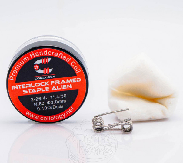 Спирали Coilology Interlock Fralien Coil с ватой (готовый койл для вейпа)