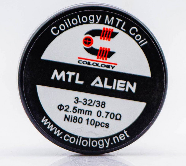 Спіралі Coilology Pre-built MTL Alien Coil 10 штук (готовий койл для вейпу) Спіралі Coilology Pre-built MTL Alien Coil 10 штук (готовий койл для вейпу)