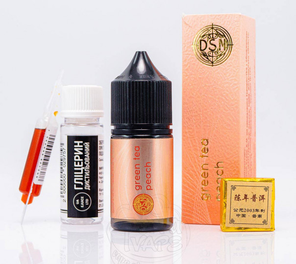 Жидкость DSM Tea Salt Green Tea Peach 30ml 50mg со вкусом зеленого чая и персика (набор компонентов)