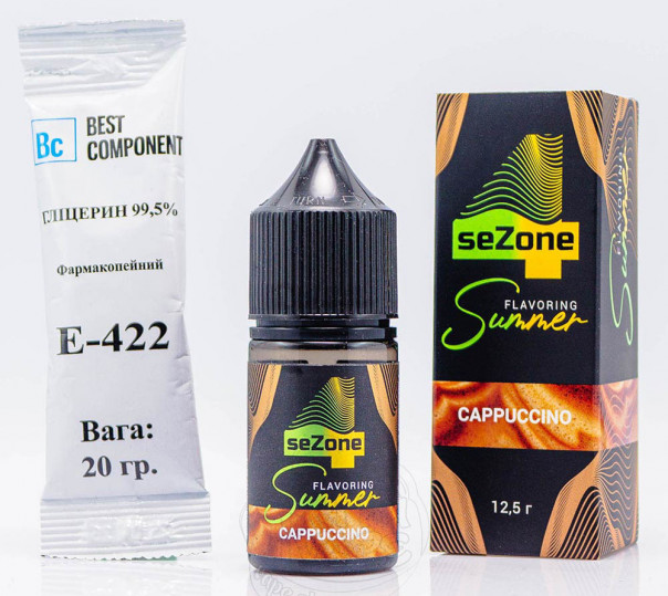Рідина 4 Sezone Summer Salt Cappuccino 30ml 50mg зі смаком капучино (набір компонентів)