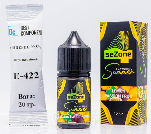 Рідина 4 Sezone Summer Salt Lemon Passion Fruit 30ml 50mg зі смаком лимону та маракуї (набір компонентів)
