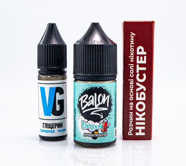 Жидкость Balon Salt Cartoon 30ml 25mg со вкусом груши, банана и маракуйи (набор компонентов)