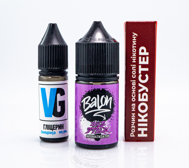 Рідина Balon Salt Wild Style 30ml 50mg зі смаком граната, смородини та вишні (набір компонентів)