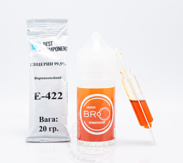Рідина BRO Salt Amber 30ml 0mg без нікотину зі смаком тропічних фруктів (набір компонентів)