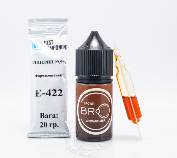 Рідина BRO Salt Brown 30ml 65mg зі смаком тютюну (набір компонентів)
