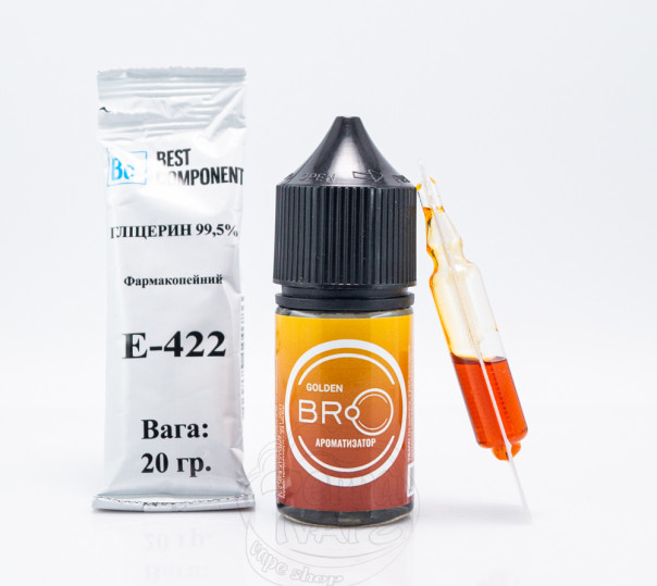 Рідина BRO Salt Golden 30ml 0mg без нікотину зі смаком манго (набір компонентів)