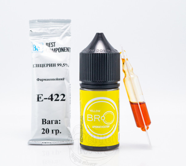 Рідина BRO Salt Yellow 30ml 0mg без нікотину зі смаком дині (набір компонентів)