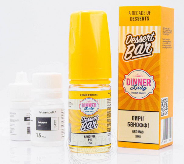 Жидкость Dinner Lady Dessert Bar Salt Banoffee Pie 30ml 50mg со вкусом пирога Баноффи (набор компонентов)