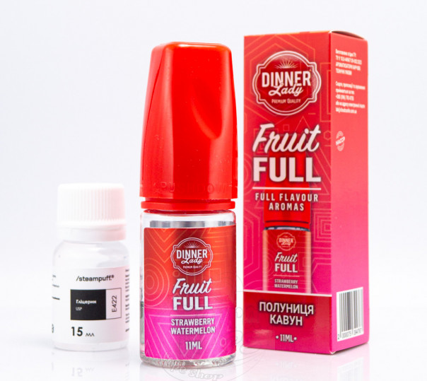 Жидкость Dinner Lady Fruit FULL Salt Strawberry Watermelon 30ml 50mg со вкусом клубники и арбуза (набор компонентов)