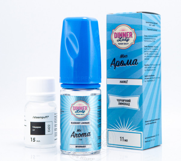 Рідина Dinner Lady Salt Blueberry Lemonade 30ml 50mg зі смаком чорничного лимонаду з льодом (набір компонентів)