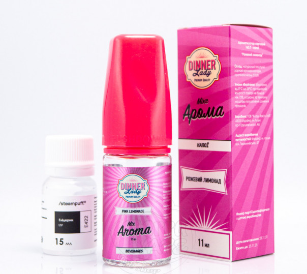 Рідина Dinner Lady Salt Pink Lemonade 30ml 50mg зі смаком рожевого лимонаду з льодом (набір компонентів)