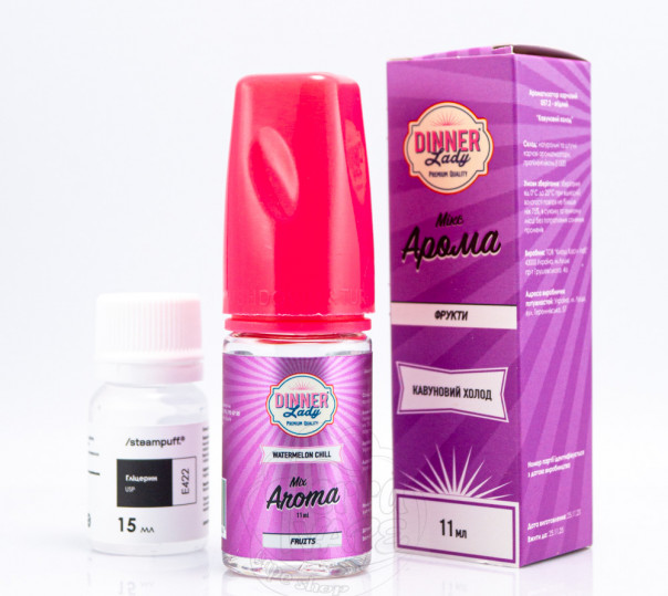 Рідина Dinner Lady Salt Watermelon Chill 30ml 50mg зі смаком кавуна та дині з холодком (набір компонентів)