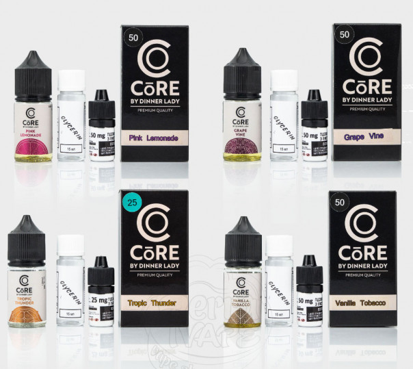 Набір для приготування рідини Core by Dinner Lady Salt 30ml на сольовому нікотині Набір для приготування рідини Core by Dinner Lady Salt 30ml на сольовому нікотині