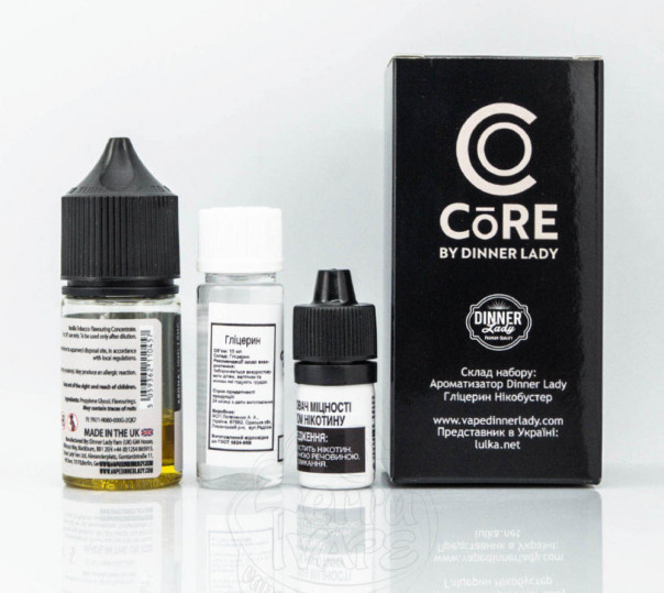 Набор для приготовления жидкости Core by Dinner Lady Salt Vanilla Tobacco 30ml 25mg на солевом никотине Набор для приготовления жидкости Core by Dinner Lady Salt Vanilla Tobacco 30ml 25mg на солевом никотине