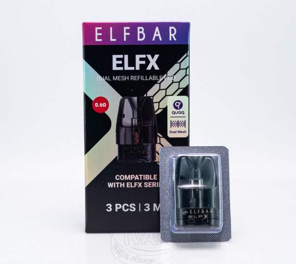 Картридж Elf Bar ELFX Pod Cartridge 3ml / 2ml для многоразовой POD системы ELFX / Pro / Ultra / Mini Pod Kit Картридж Elf Bar ELFX Pod Cartridge 3ml / 2ml для многоразовой POD системы ELFX / Pro / Ultra / Mini Pod Kit
